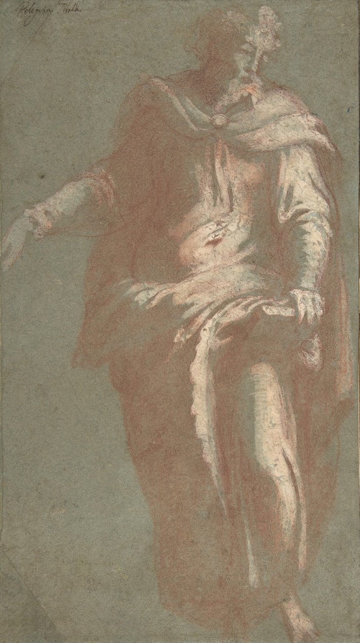 Álló, szakállas férfi könyvet tart, 1530-60. alkotó: Unbekannt