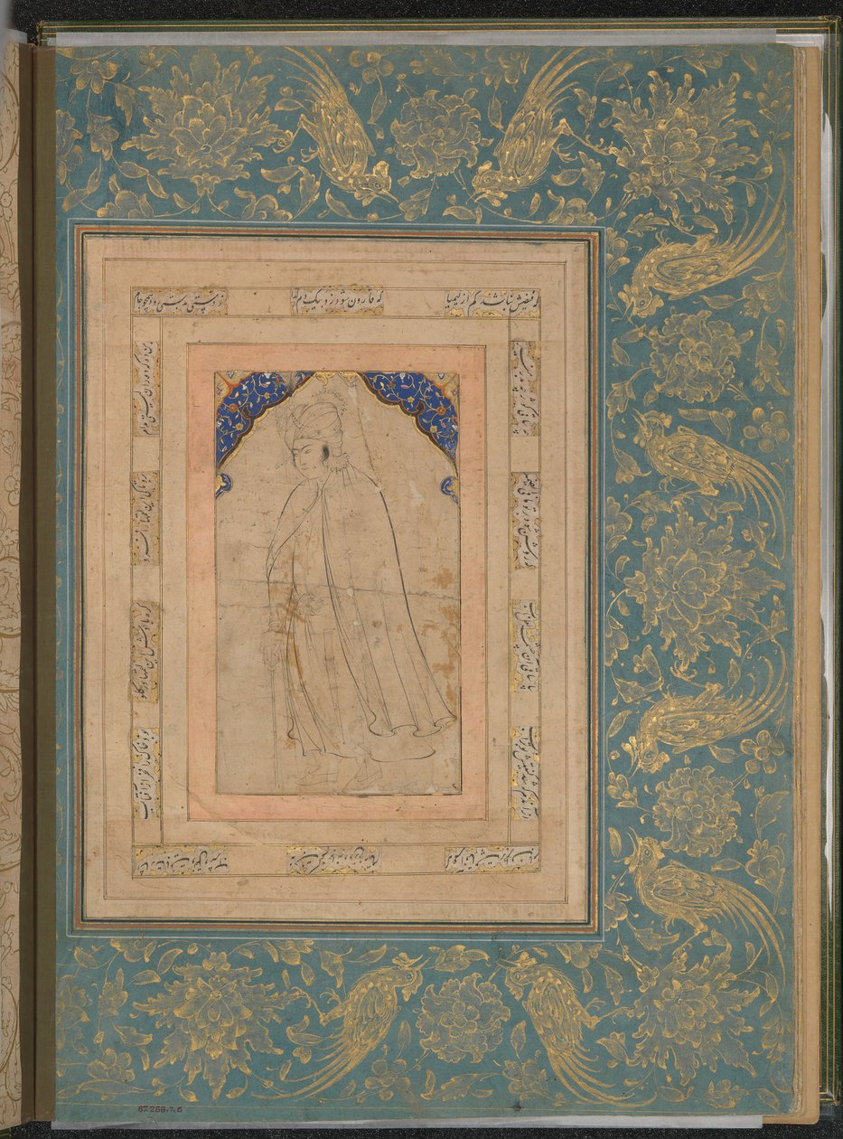 Álló fiatalság köpenyben, Folio a Bellini-albumból, 16. század vége. alkotó: Unbekannt