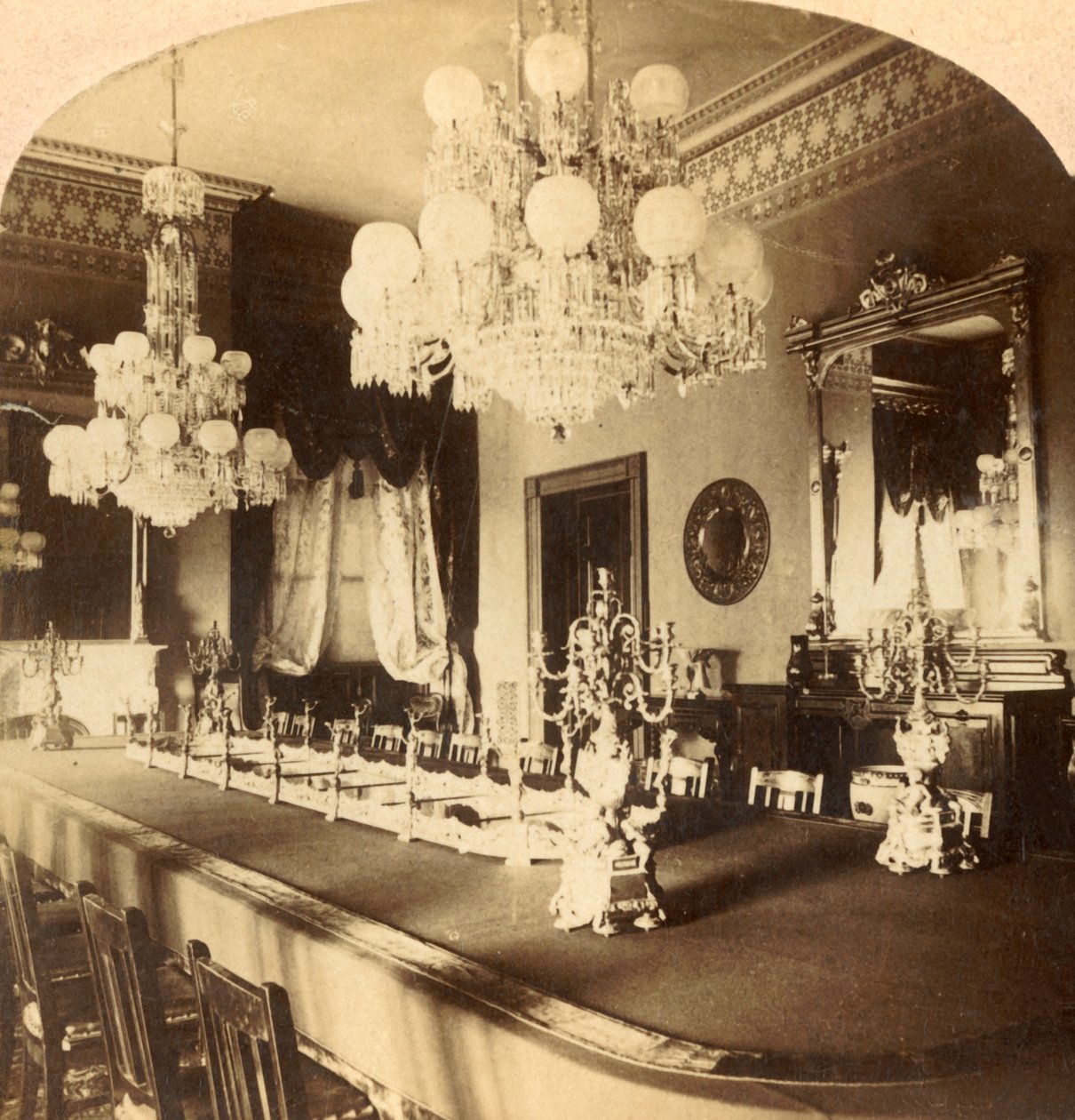State Dining Room, Presidents Mansion, Washington, D.C., Egyesült Államok, 1900. alkotó: Unbekannt