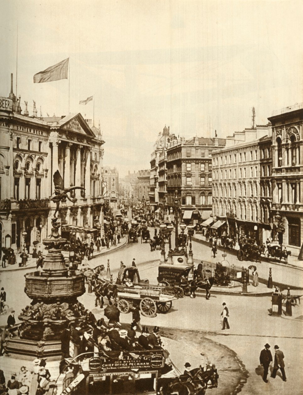 Eros szobra a Piccadilly Circusban, London, 1910, 1935. alkotó: Unbekannt