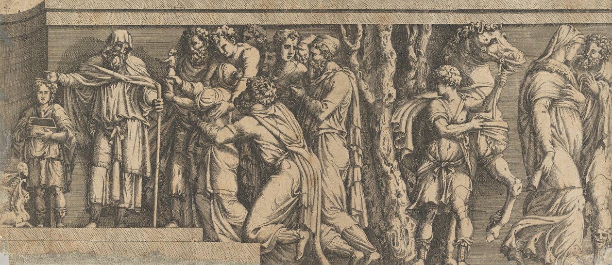 Niobe és imádói szobra Apollónnal és Dianával és más figurákkal, 1543-47. alkotó: Unbekannt