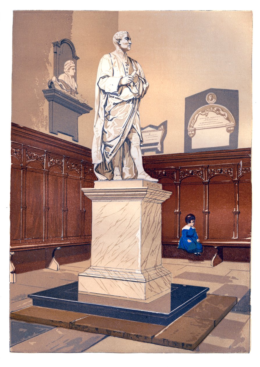 Sir Isaac Newton szobra a Trinity College kápolnájában, Cambridge, 1850 alkotó: Unbekannt