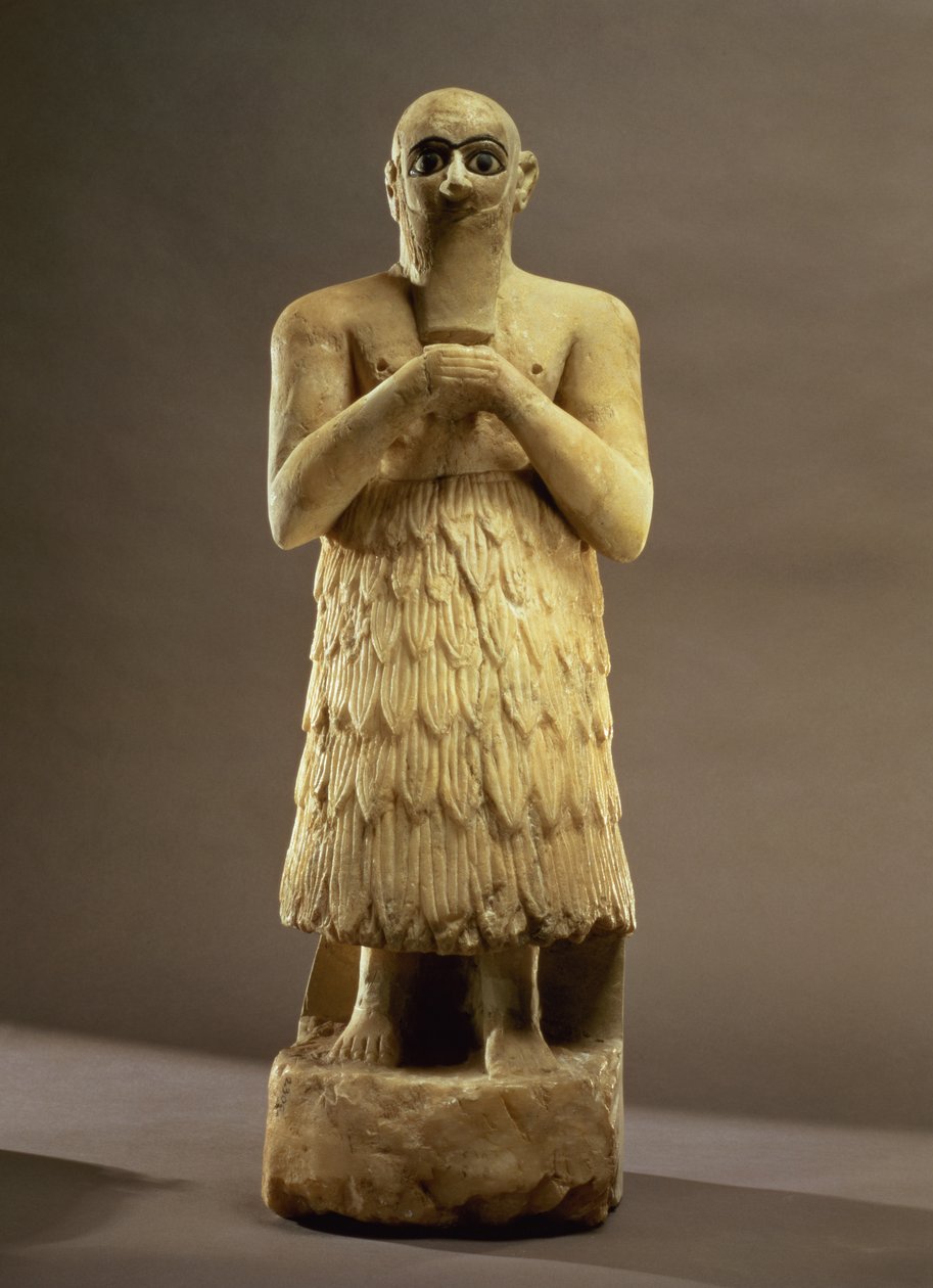 Ishtar istennőt imádó Ebih-Il hivatalos vagy intéző szobra, Mariból, Közép-Eufrátesz, Kr.e. 2500 körül (gipsz és lapis lazuli) (részletesen lásd: 93166) alkotó: Unbekannt