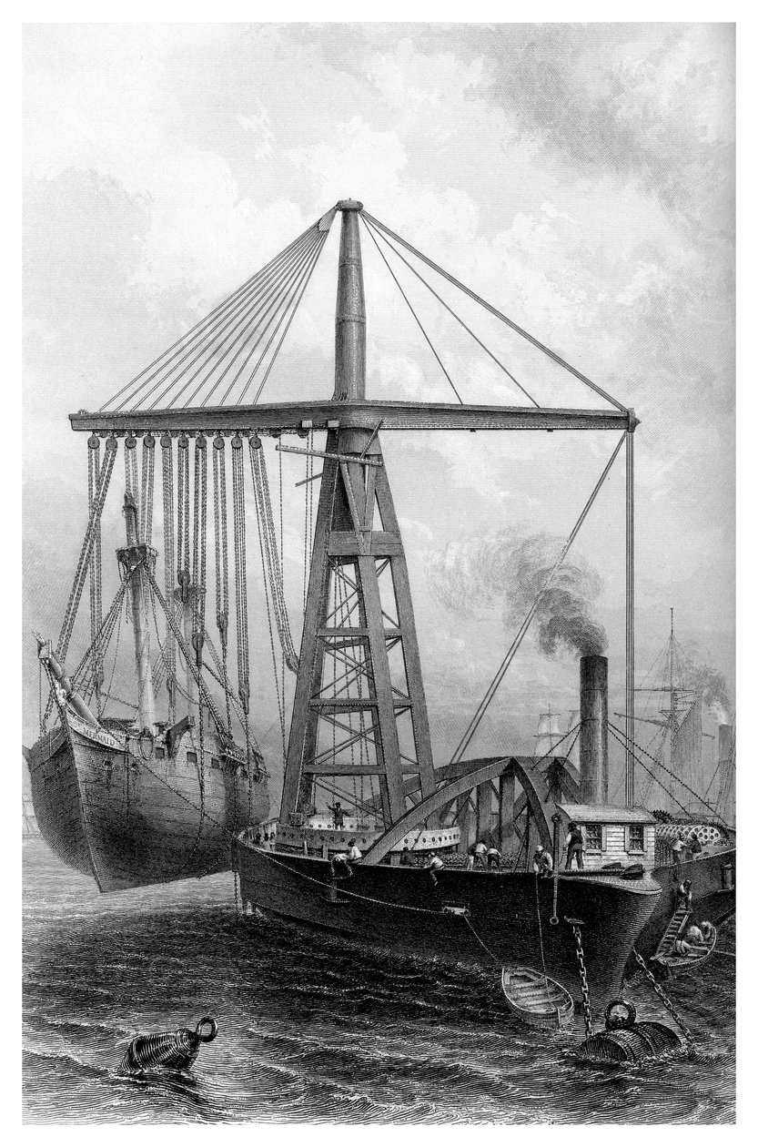 Steam Derrick, 1866 alkotó: Unbekannt
