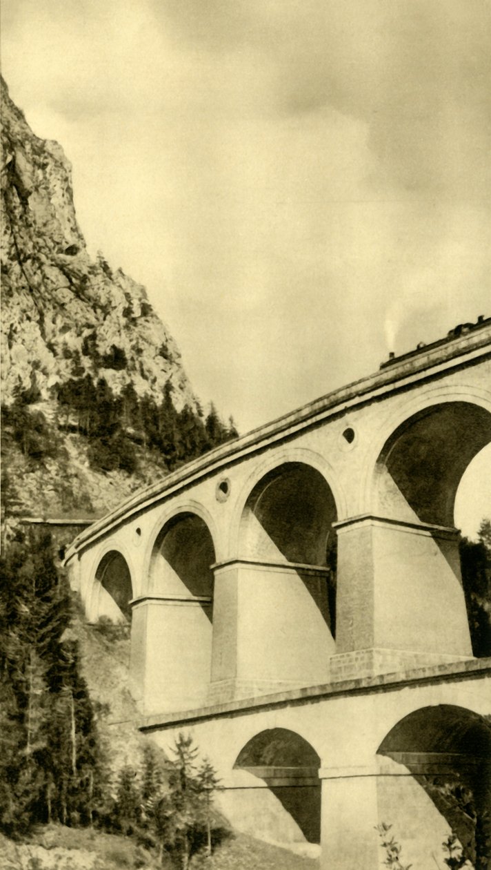Gőzmozdony a Semmering vasúton, Alsó-Ausztria, 1935. alkotó: Unbekannt