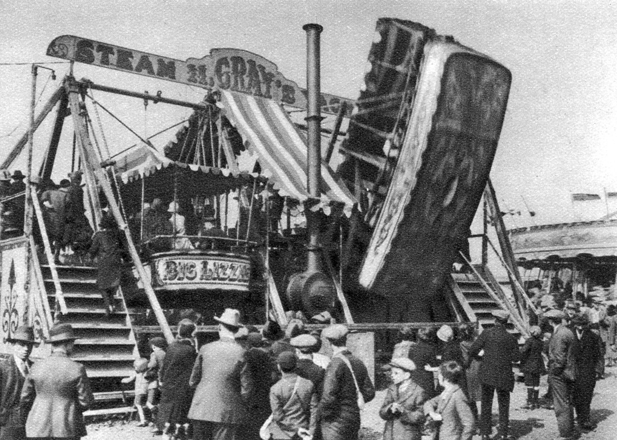 Gőzjacht, ünnepnapi vásári látványosság a Hampstead Heath-en, London, 1926-1927 alkotó: Unbekannt