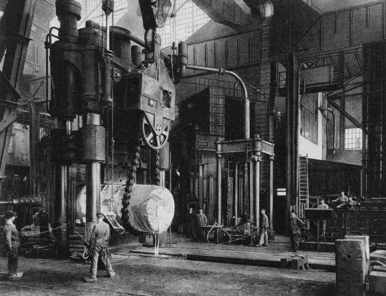 Acélgyártás, Krupp-gyár, Essen, Németország, I. világháború, 1917 alkotó: Unbekannt