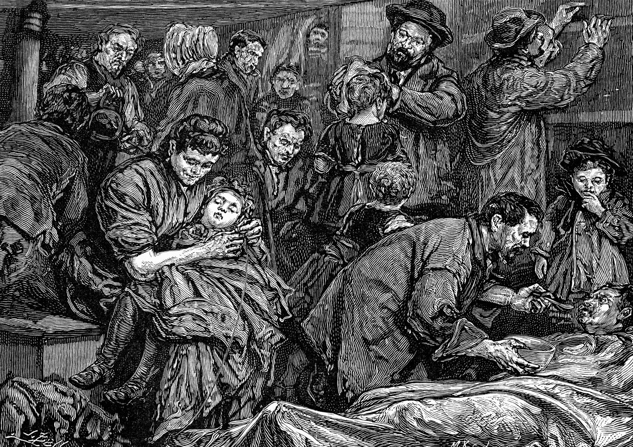 Utasok kormányzása egy atlanti-óceáni gőzösön Amerikába, c1850 alkotó: Unbekannt