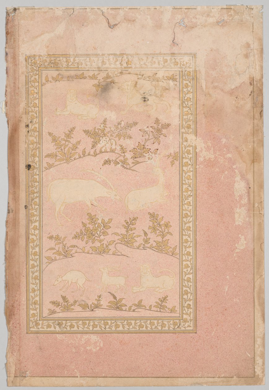 Oroszlán és gazella sablonos jelenetei, c. 1710. alkotó: Unbekannt