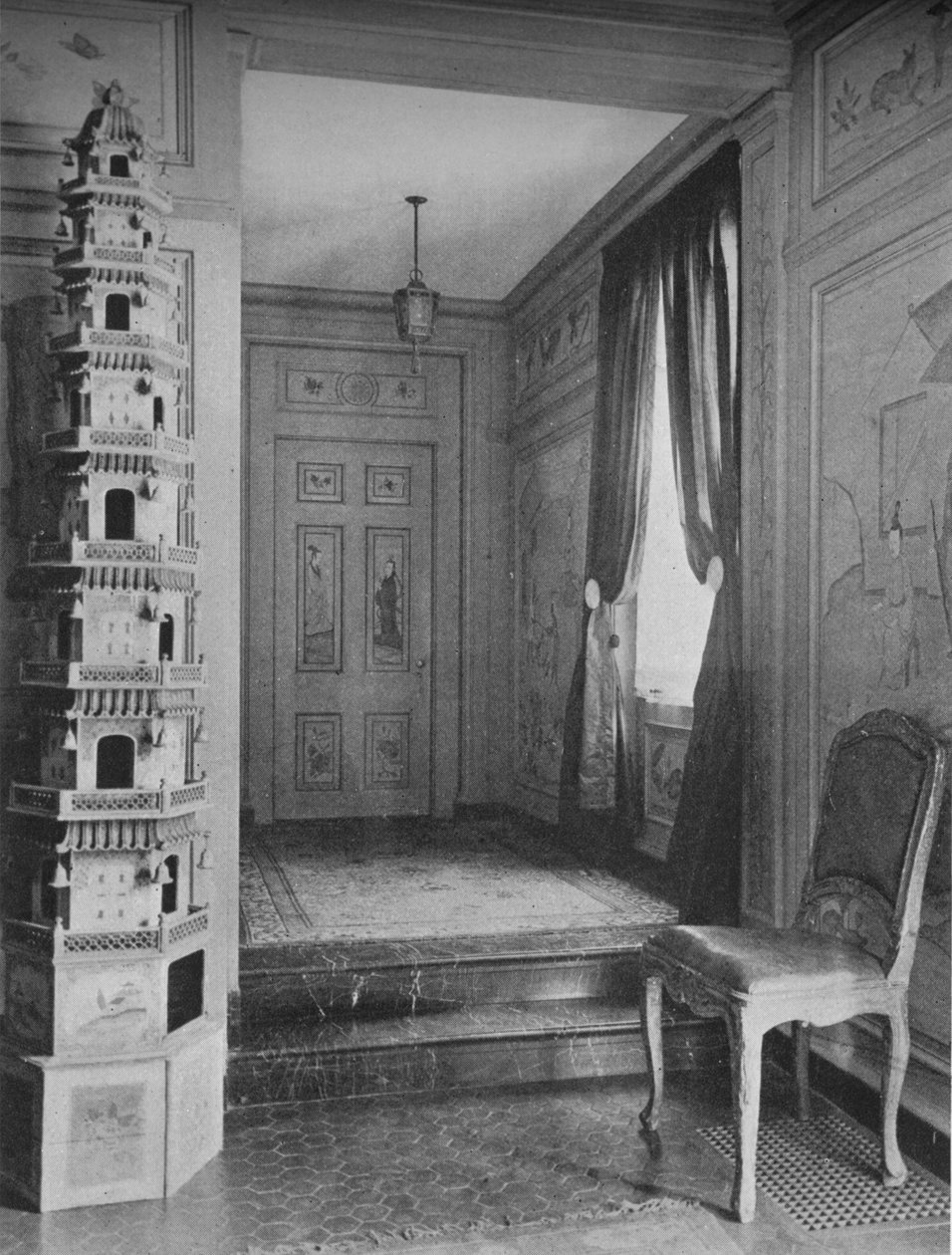 A halltól az étkező ajtajáig vezető lépcsők, Mrs WK Vanderbilt háza, New York City, 1924 alkotó: Unbekannt