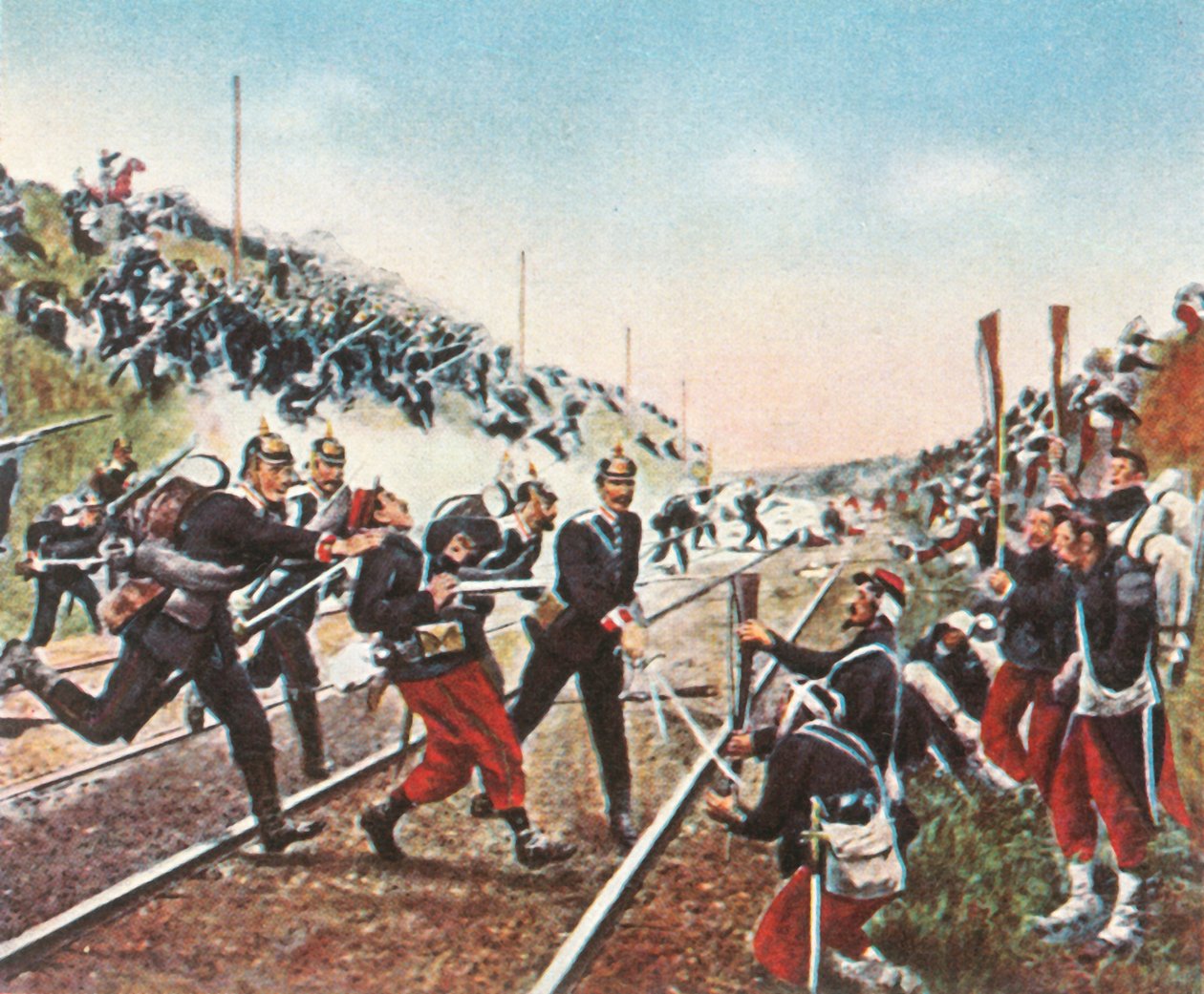 A baderiek lerohanták a vasúti töltést Nuitsnál, 1870. december 18-án, 1936. alkotó: Unbekannt