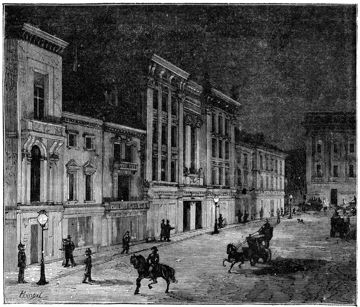 Swan izzólámpákkal megvilágított utca Newcastle Upon Tyne-ben, 1883 alkotó: Unbekannt