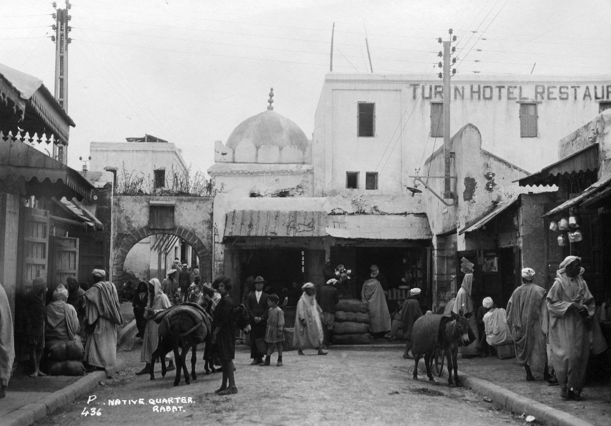 Utcai jelenet, Rabat, Marokkó, 1920-c1930-as évek alkotó: Unbekannt