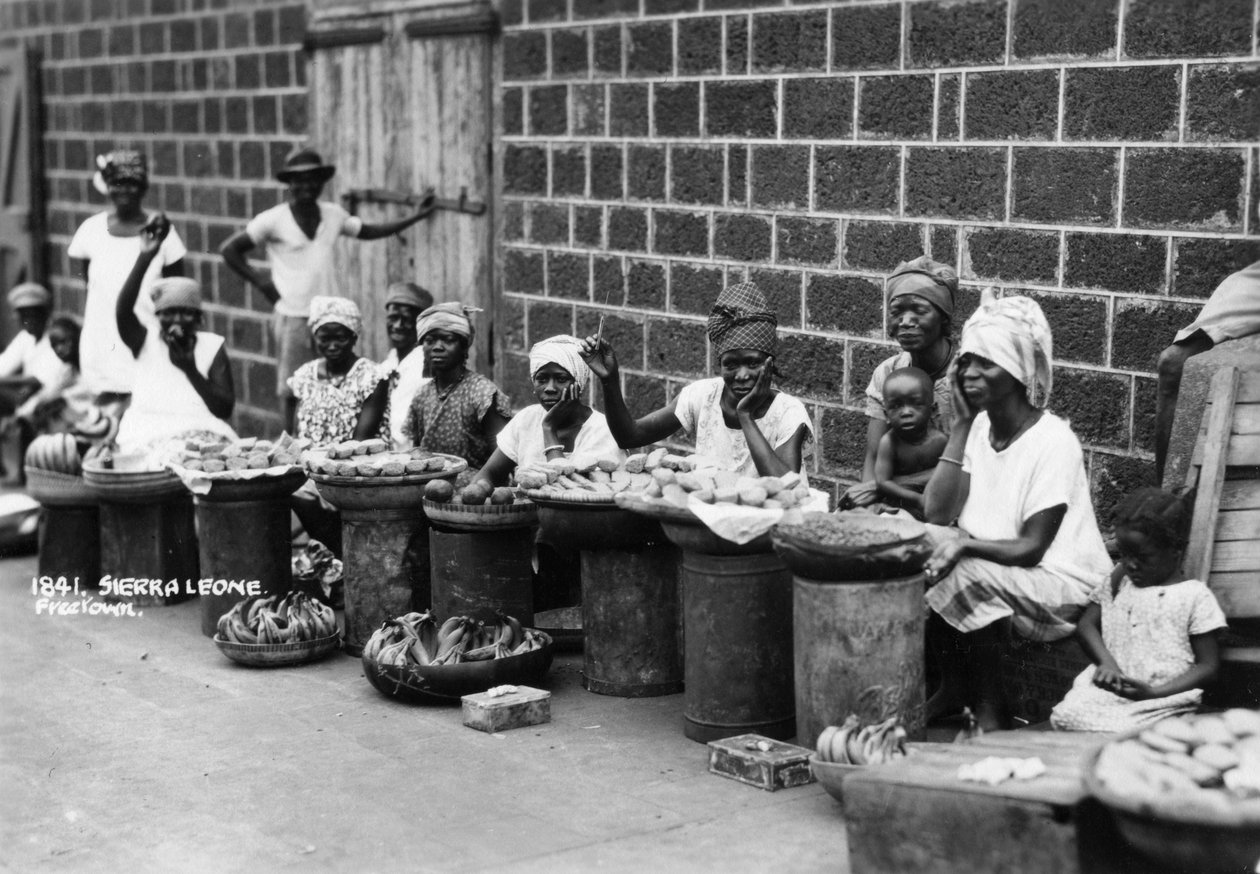 Utcai kereskedők, Freetown, Sierra Leone, XX. század alkotó: Unbekannt