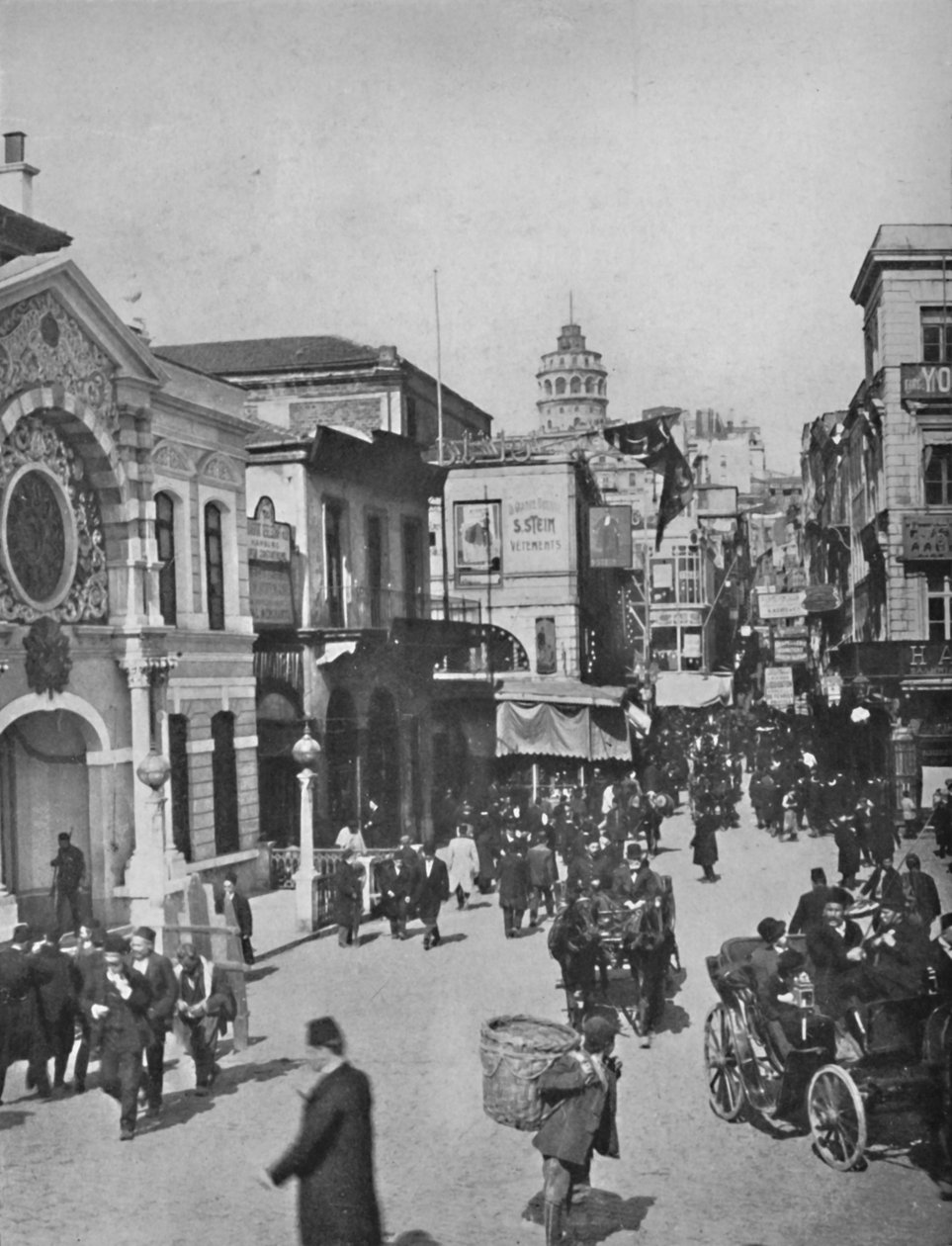 Utcai kilátás Galatában a híd végéről, Konstantinápoly, 1913 alkotó: Unbekannt