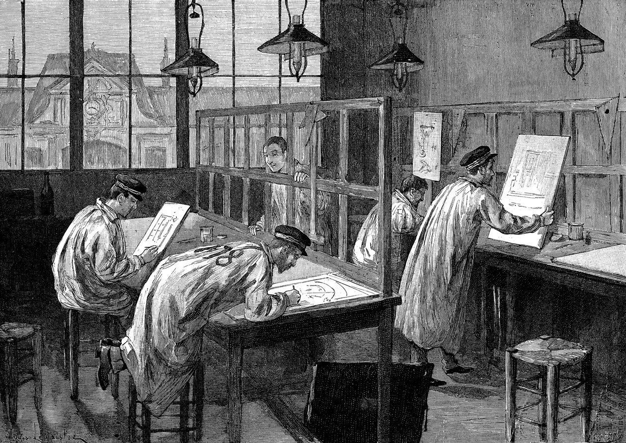A párizsi Ecole Centrale des Arts et Manufactures diákjai, 1887 alkotó: Unbekannt