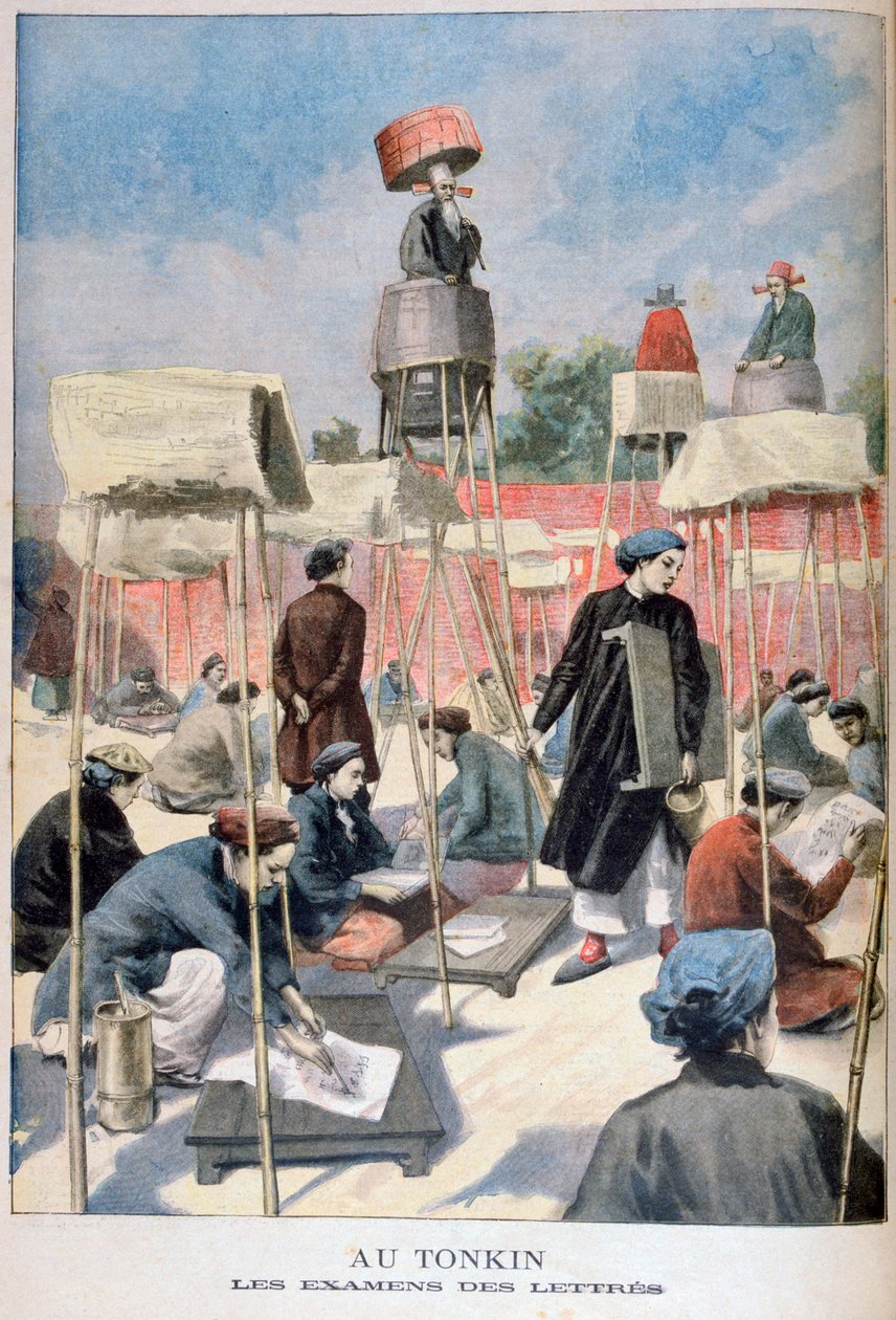 Írásvizsgát tevő diákok, Tonkin, Vietnam, 1895 alkotó: Unbekannt