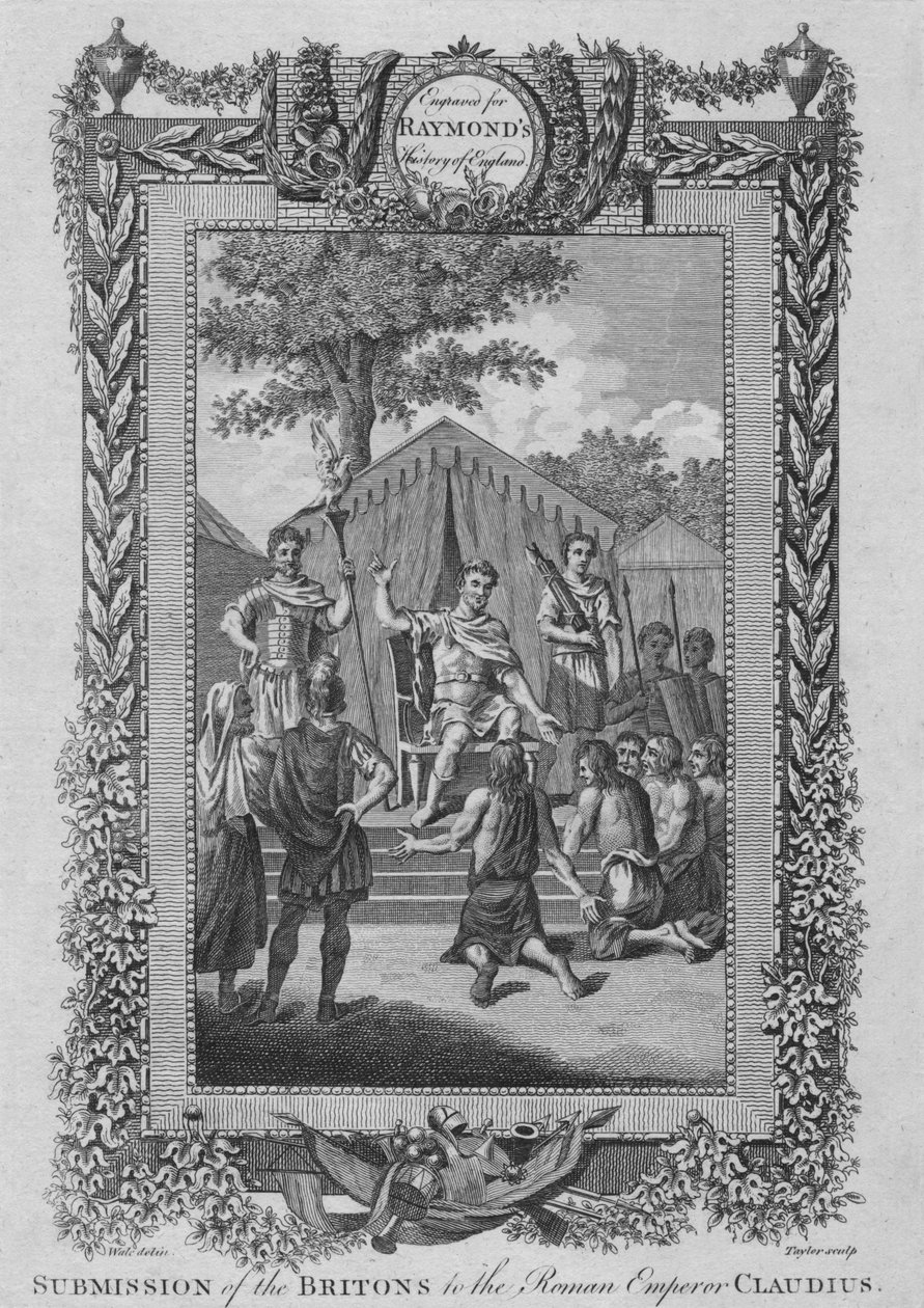 A britek behódolása Claudius római császárnak, c1787 alkotó: Unbekannt