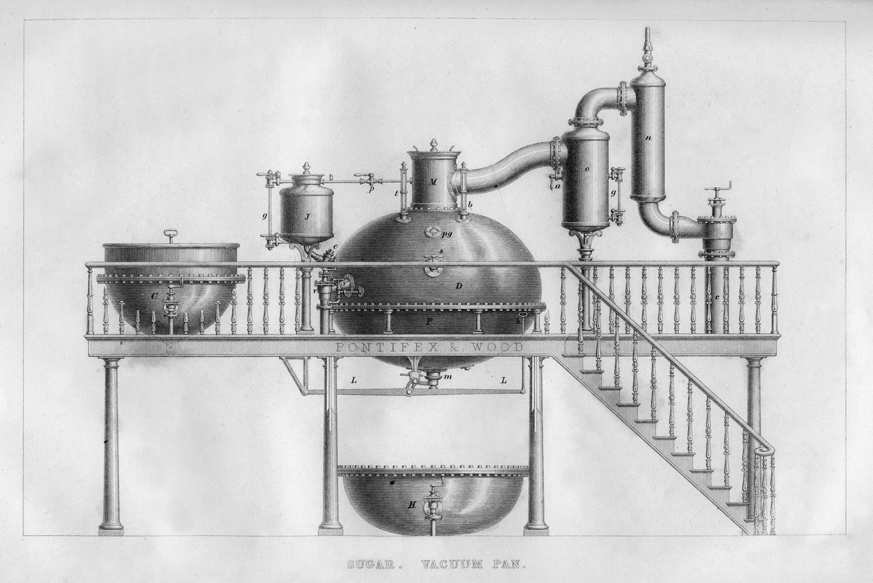 Cukor. Vákuumos serpenyő, 1866 alkotó: Unbekannt