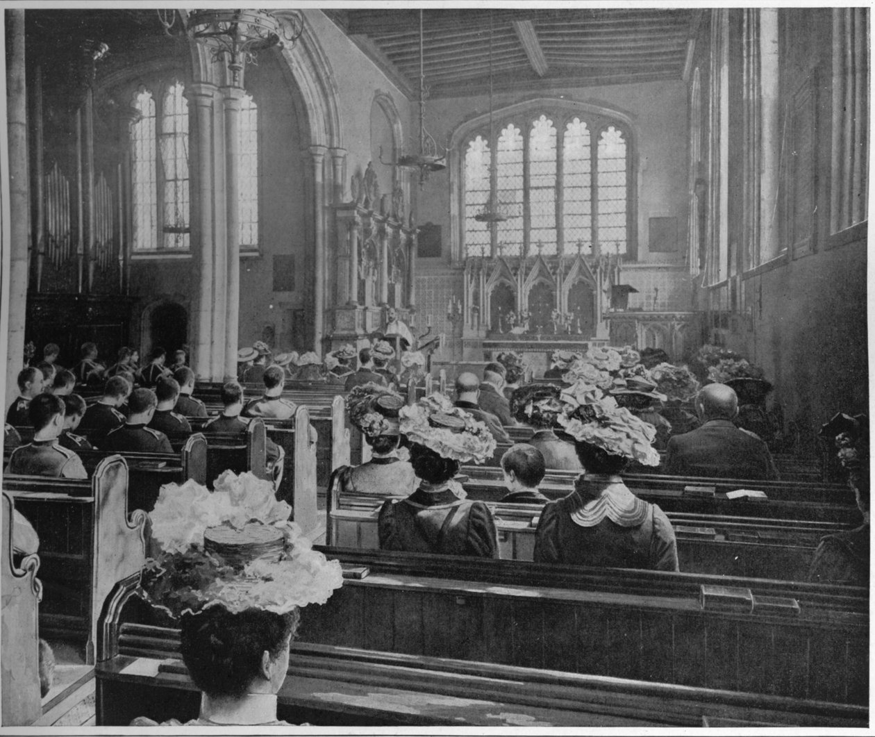 Vasárnap reggeli istentisztelet a Szent Péter ad Vincula-templomban, Londonban, 1903 1903 alkotó: Unbekannt