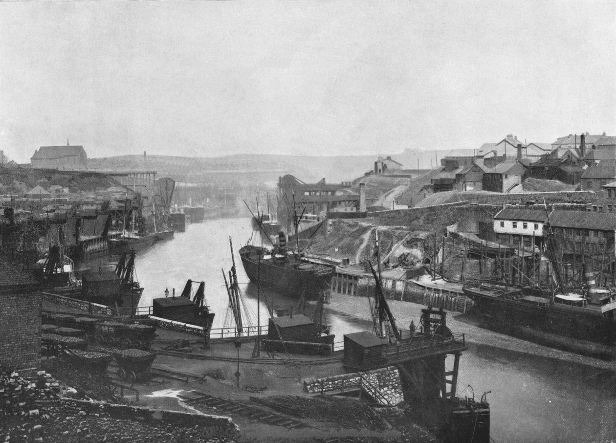 Sunderland – Felnézve a folyóra a hídról, 1895 alkotó: Unbekannt