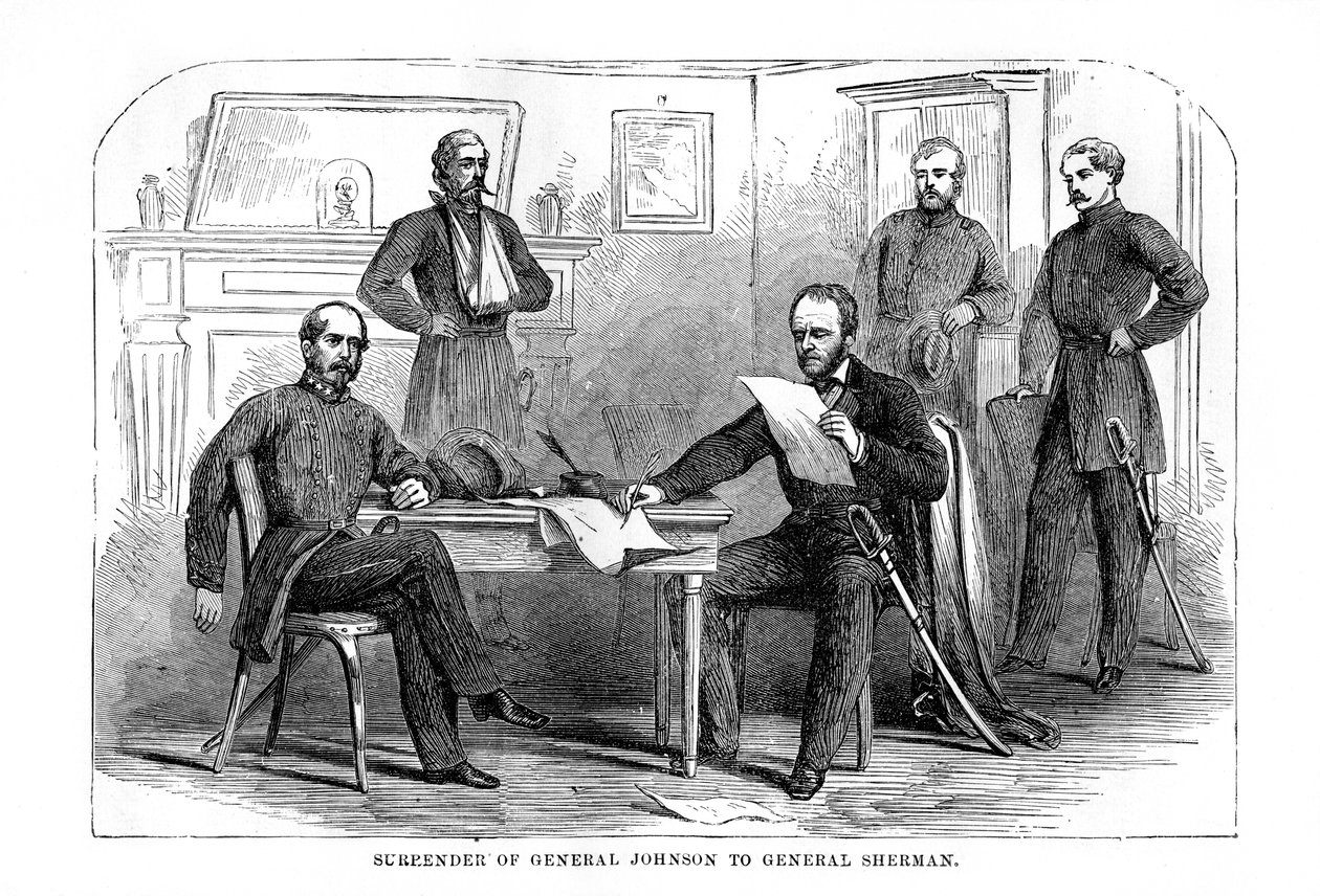 Johnston tábornok feladása Sherman tábornoknak, 1865. április 26., 1872. alkotó: Unbekannt
