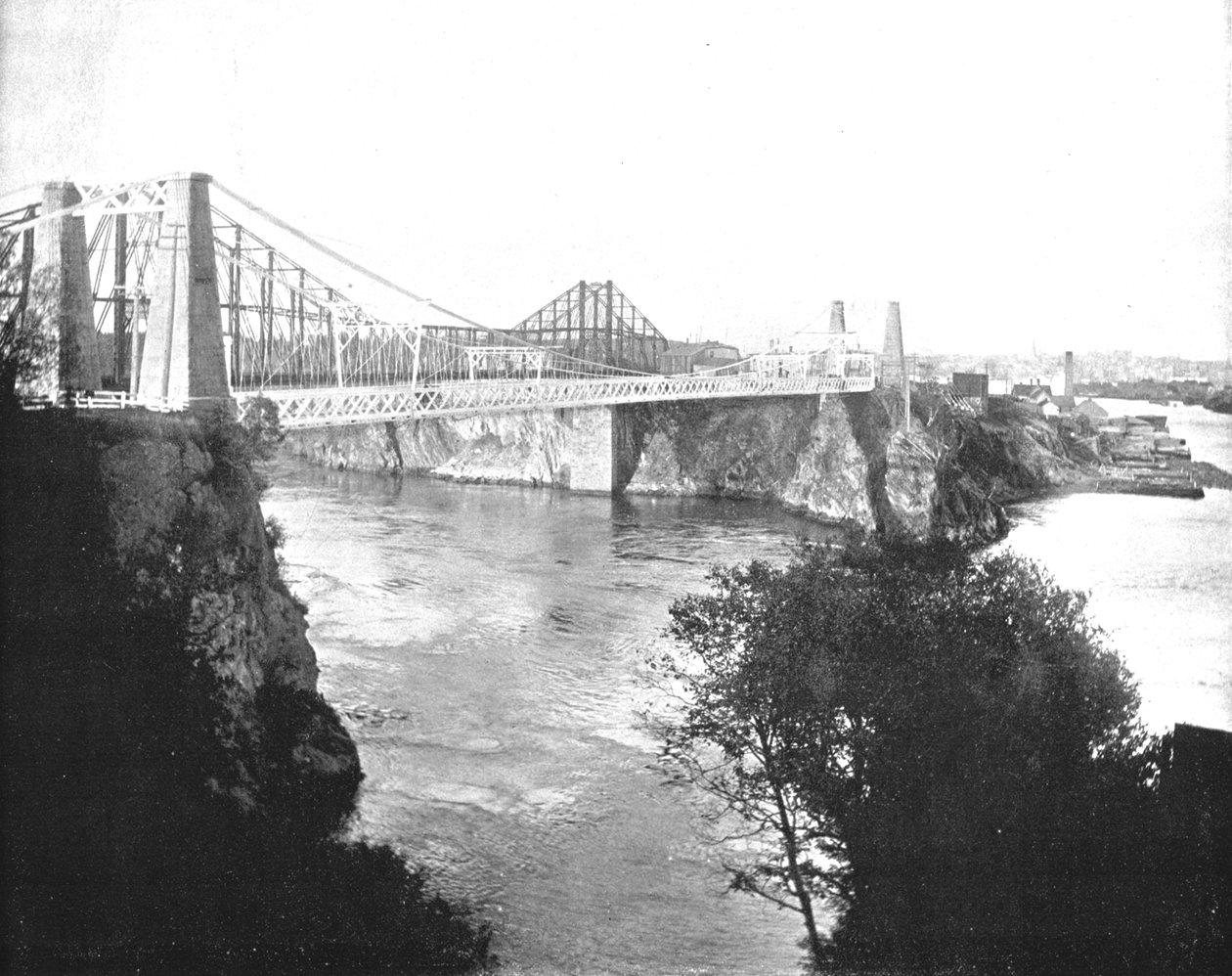 Suspension and Cantilever Bridges, St John, New Brunswick, Kanada, 1900. sz. alkotó: Unbekannt