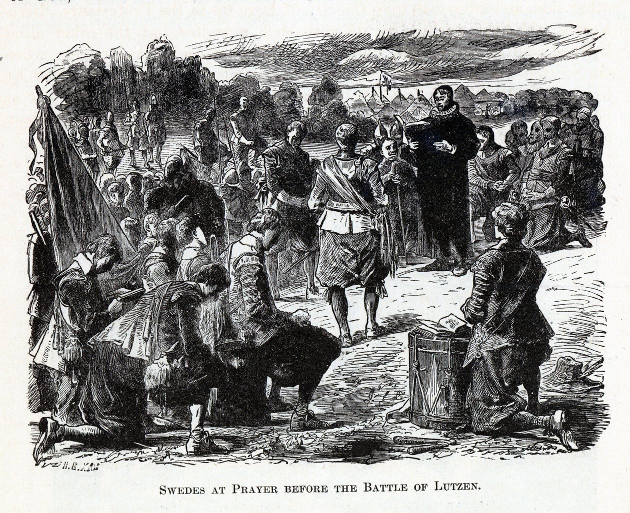 Svédek az imában a lützeni csata előtt, 1882 alkotó: Unbekannt