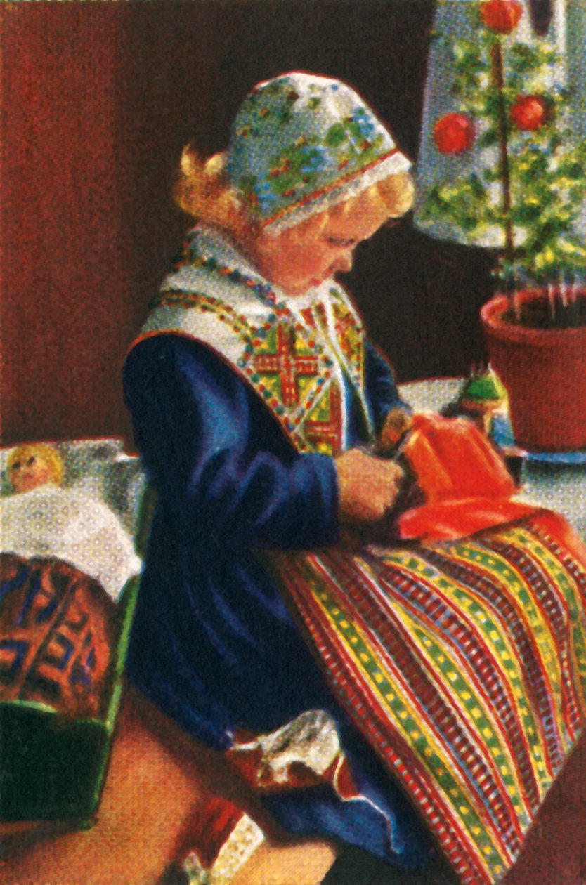 Svéd lány babákkal játszik, 1928. alkotó: Unbekannt