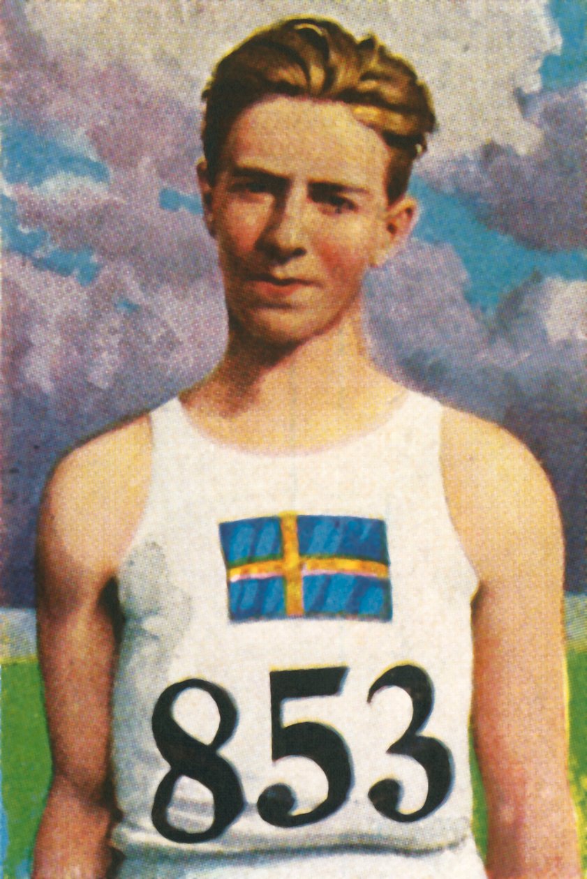 Erik Lundquist svéd gerelyhajító, 1928. alkotó: Unbekannt