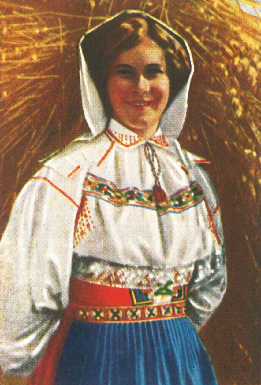 Svéd nő népviseletben, 1928. alkotó: Unbekannt