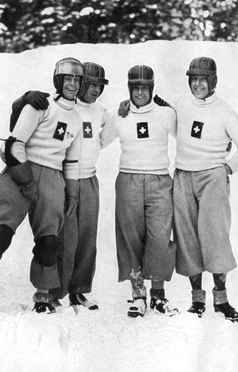 Svájci négyes bob csapat, téli olimpiai játékok, Garmisch-Partenkirchen, Németország, 1936 alkotó: Unbekannt