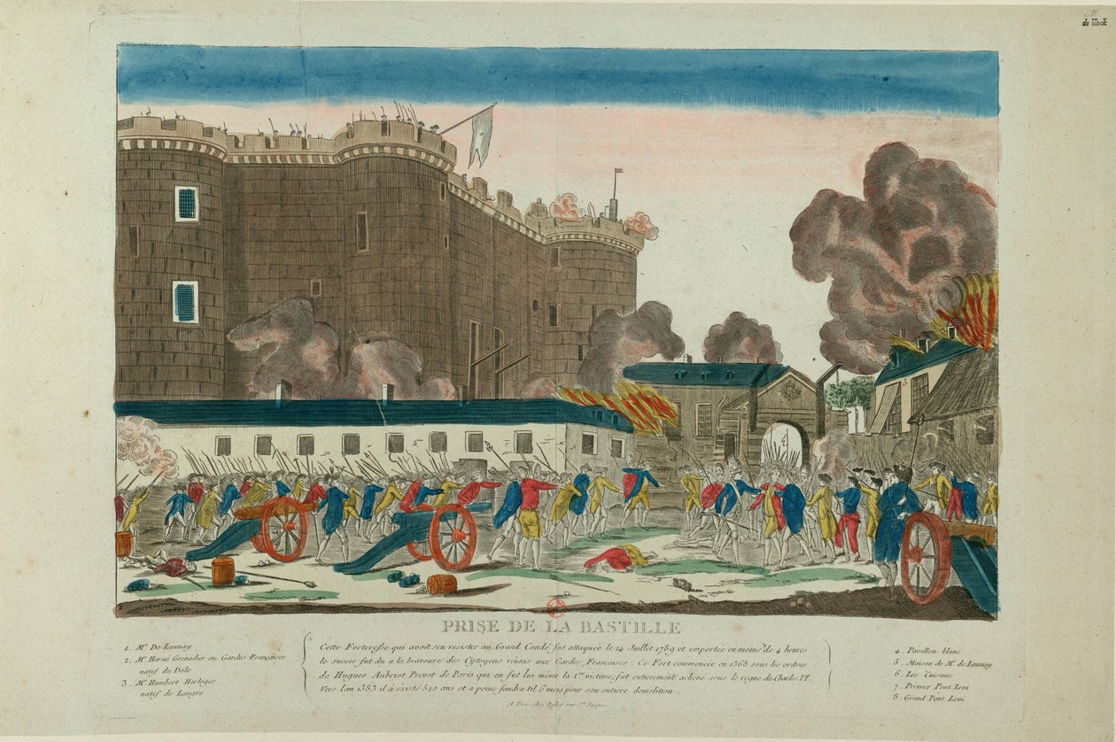 A Bastille elfoglalása 1789. július 14-én. alkotó: Unbekannt