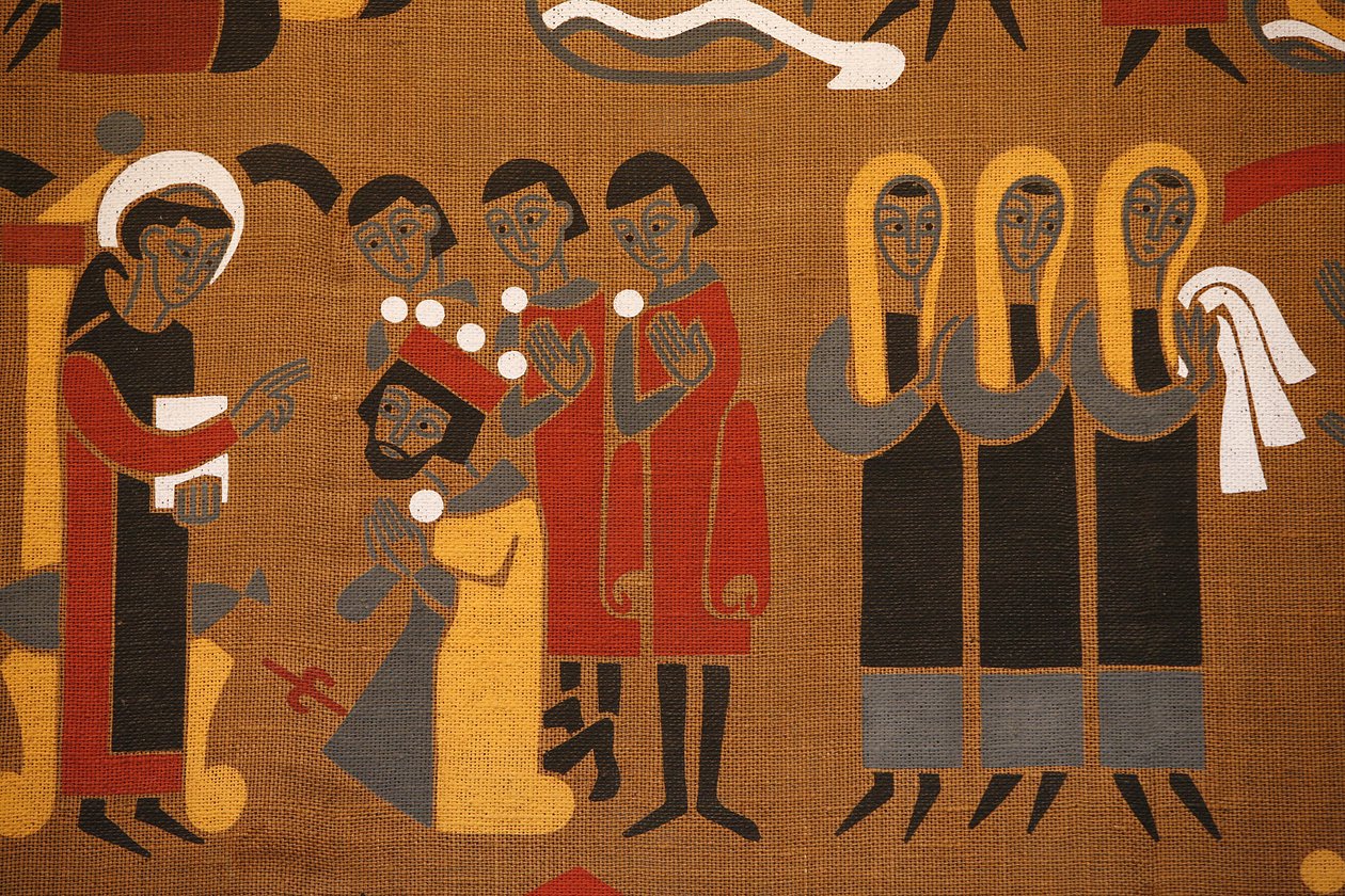 Gobelin a Saint-Pierre de Solesmes apátságban: Szent Benedek élete, Solesmes, Franciaország alkotó: Unbekannt