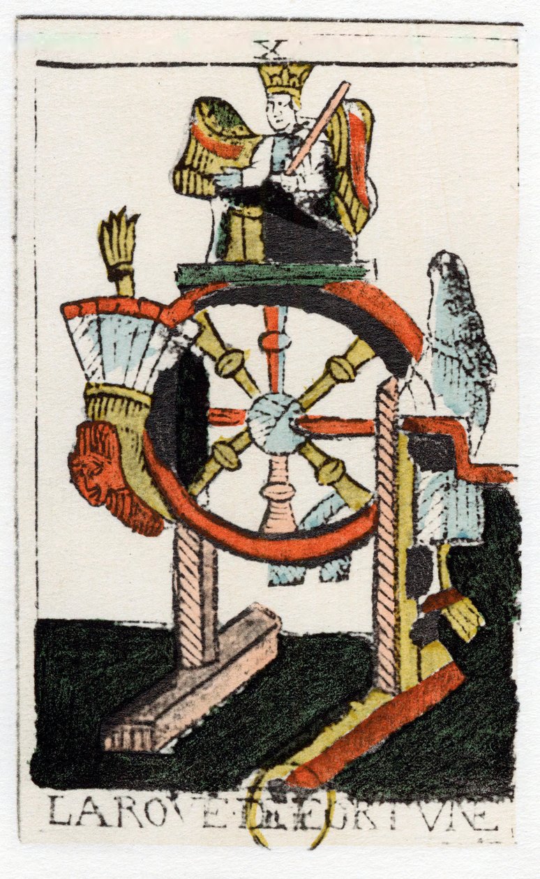 A szerencsekerék Tarot-kártyája, Noblet Tarot, 17. század. alkotó: Unbekannt