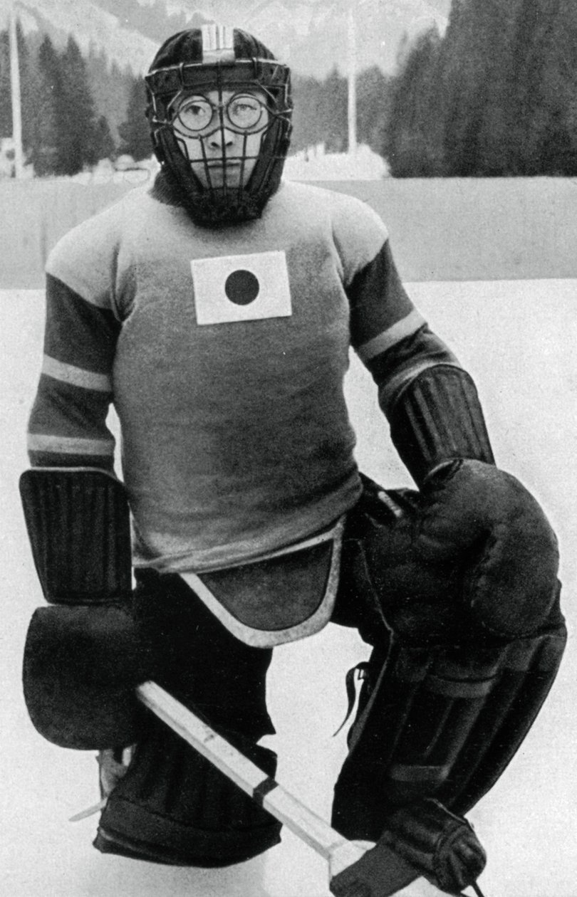 Teiji Homna, Japán jégkorong-válogatott, téli olimpia, Garmisch-Partenkirchen, Németország, 1936 alkotó: Unbekannt
