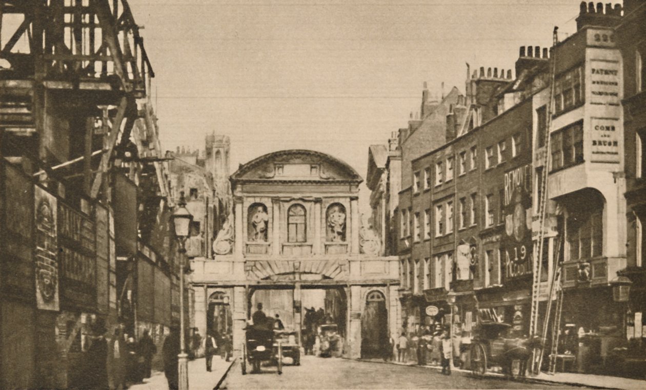 Temple Bar: A város határa a strandon 1878-ban, 1935 körül. alkotó: Unbekannt