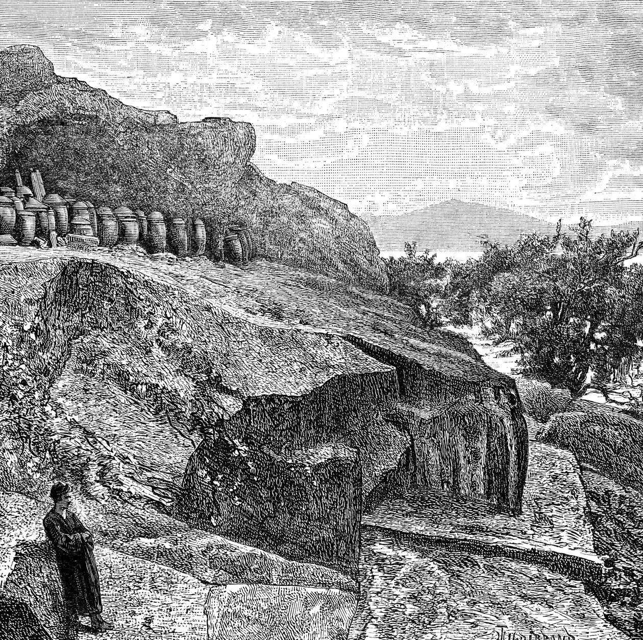 Terasz temetési urnákkal Amoy közelében, 1890 alkotó: Unbekannt