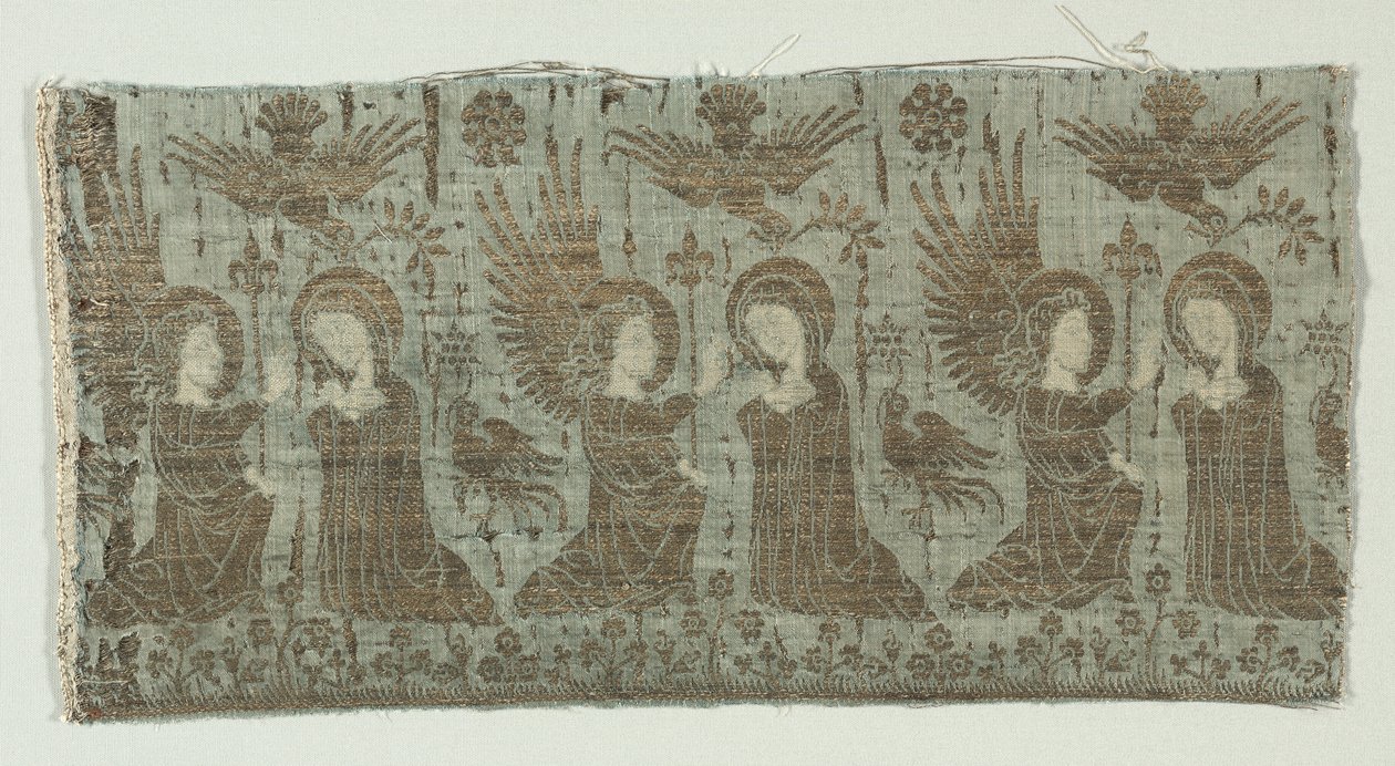 Textiltöredék az Angyali üdvözlettel, 1370-1400. alkotó: Unbekannt