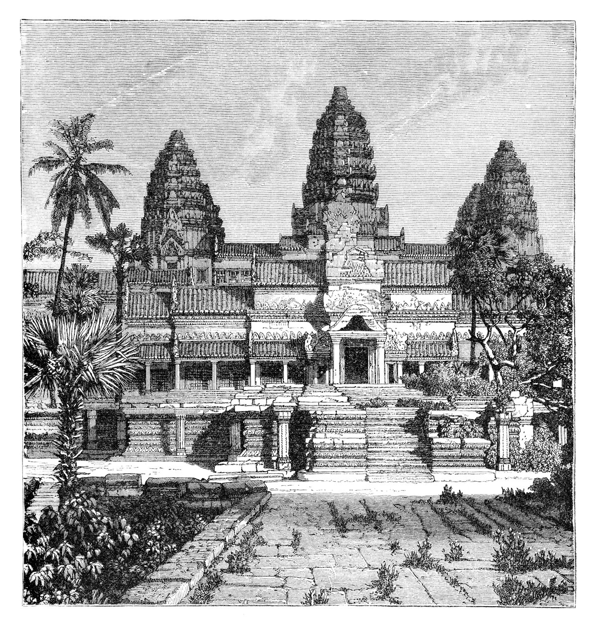 A kambodzsai Angkor-Wat templom főhomlokzata, 1895 alkotó: Unbekannt