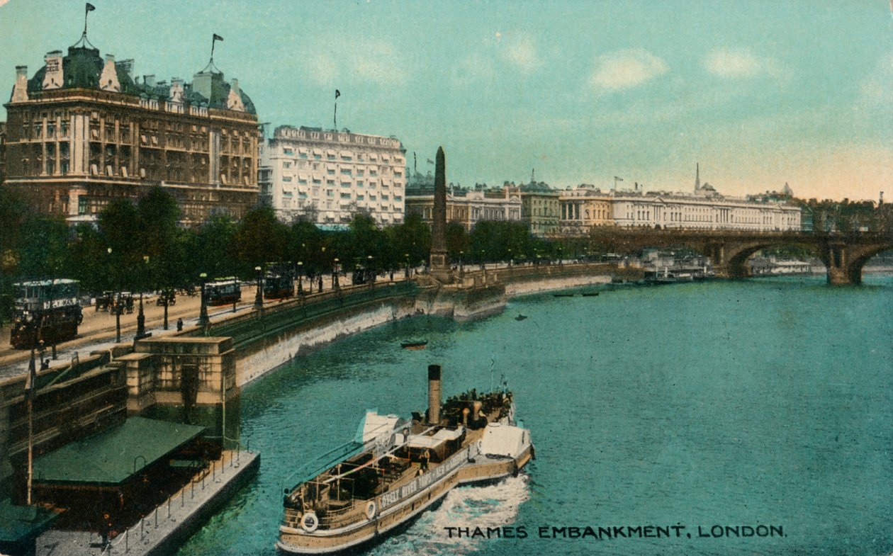 Thames Embankment, London, 1910. alkotó: Unbekannt