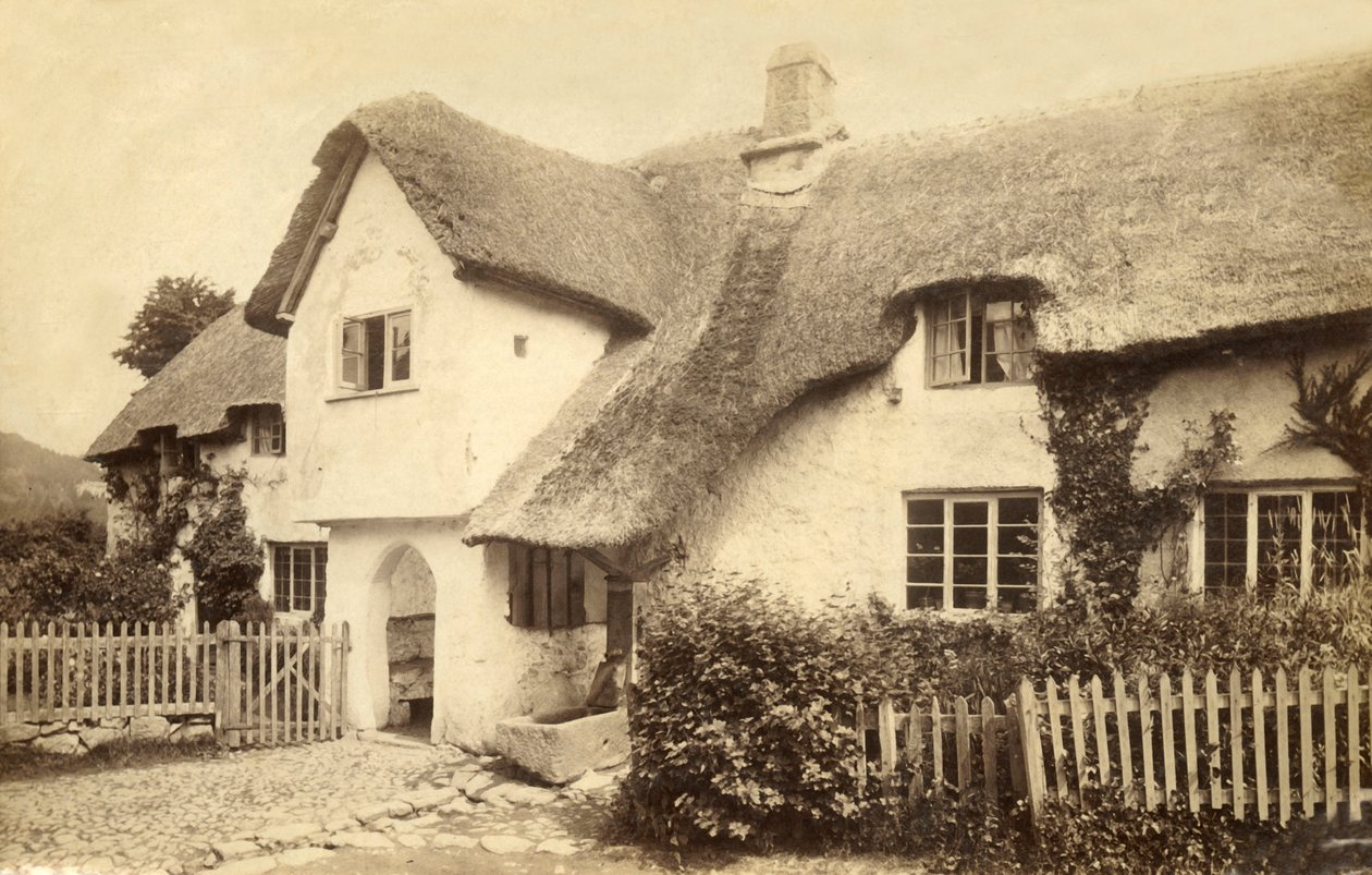 Nádfedeles házikó, Lustleigh, Devon. alkotó: Unbekannt