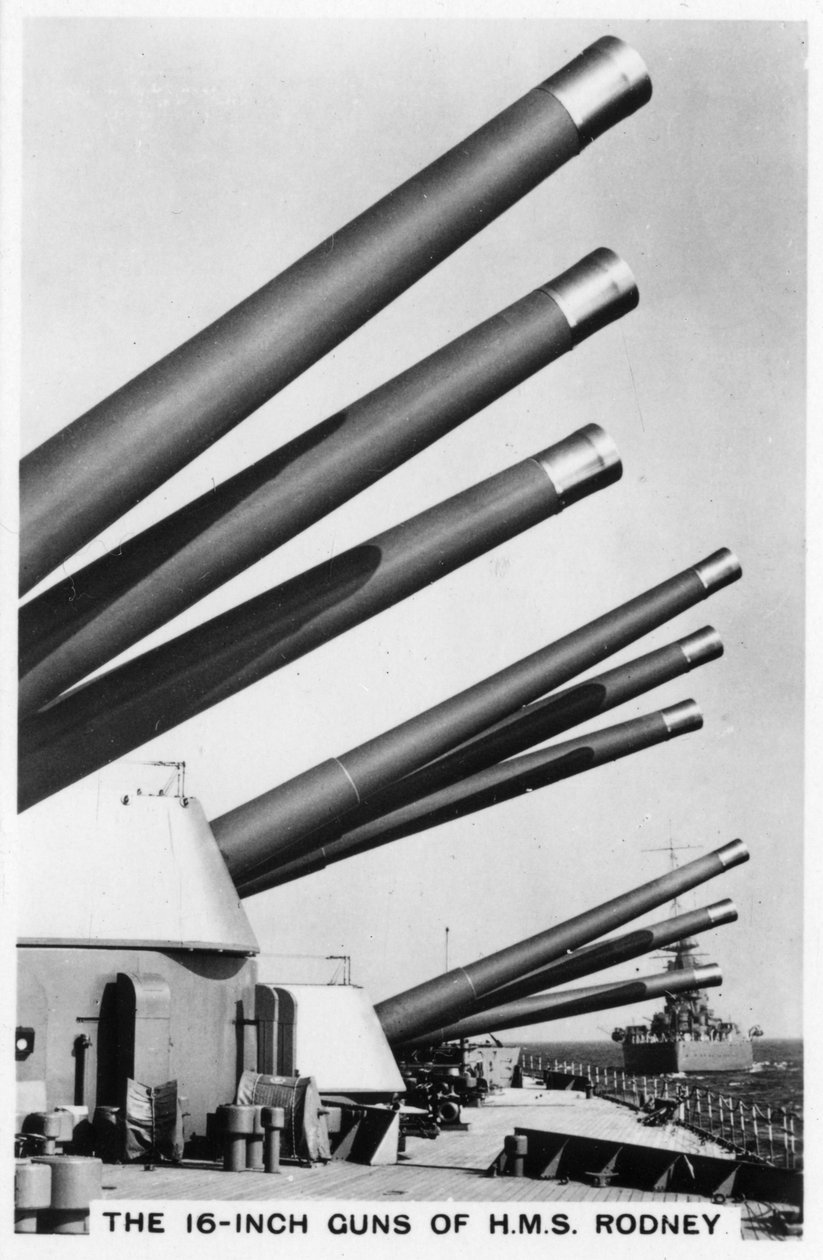 A HMS Rodney csatahajó 16 hüvelykes ágyúi, 1937 alkotó: Unbekannt