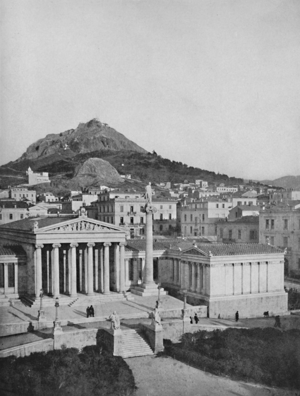 Az Akadémia, a háttérben a Lycabettus-hegy, 1913 alkotó: Unbekannt