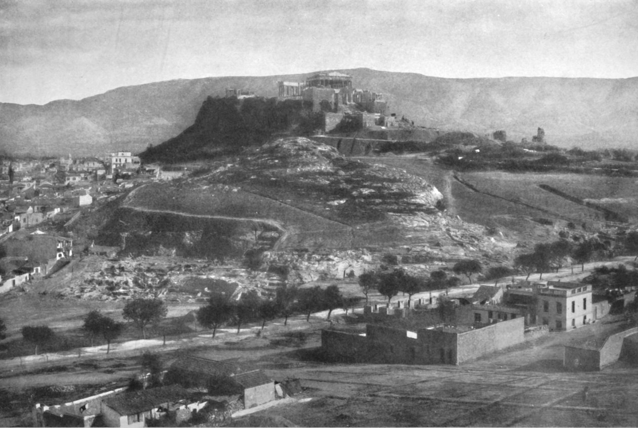 Az Akropolisz, kilátással az Aeropagusra és a Hymettus-hegyre, nyugatról, 1913 alkotó: Unbekannt