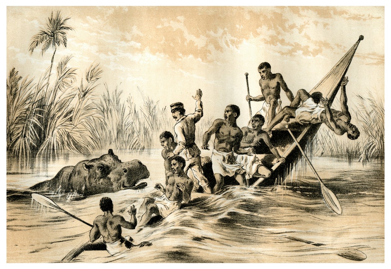 A kaland vízilóval, 1883 alkotó: Unbekannt