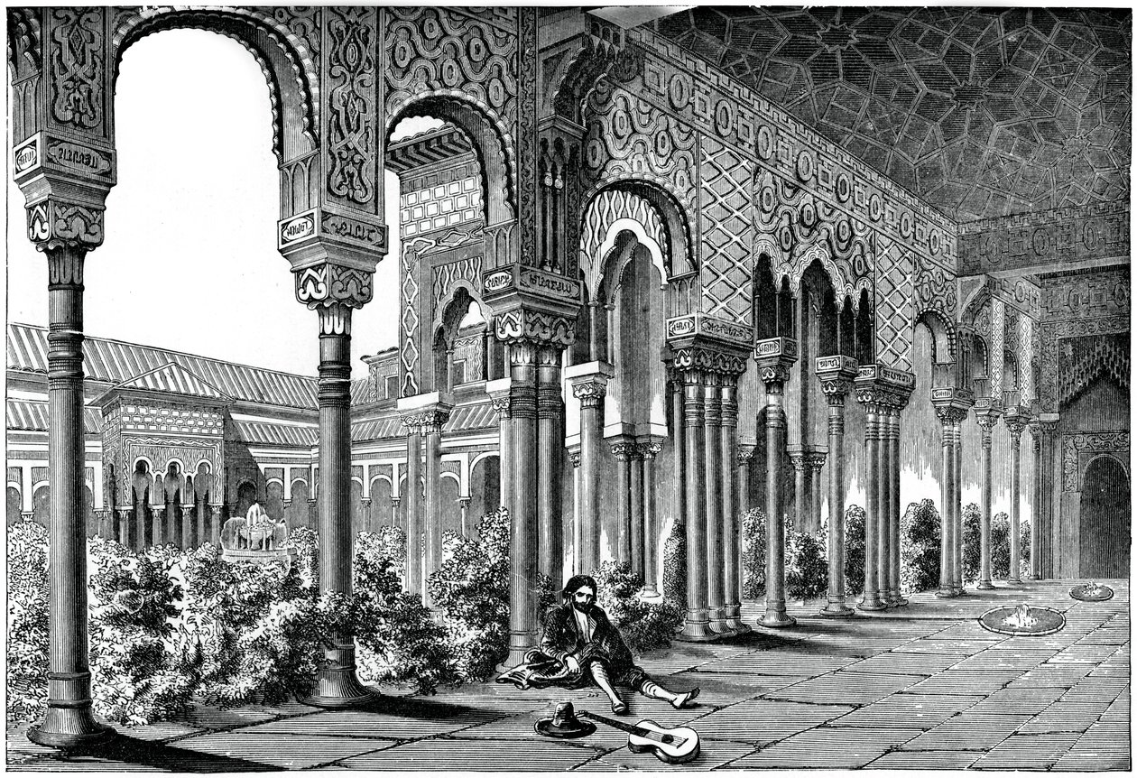 Az Alhambra-palota, Granada, Spanyolország, 1870 alkotó: Unbekannt