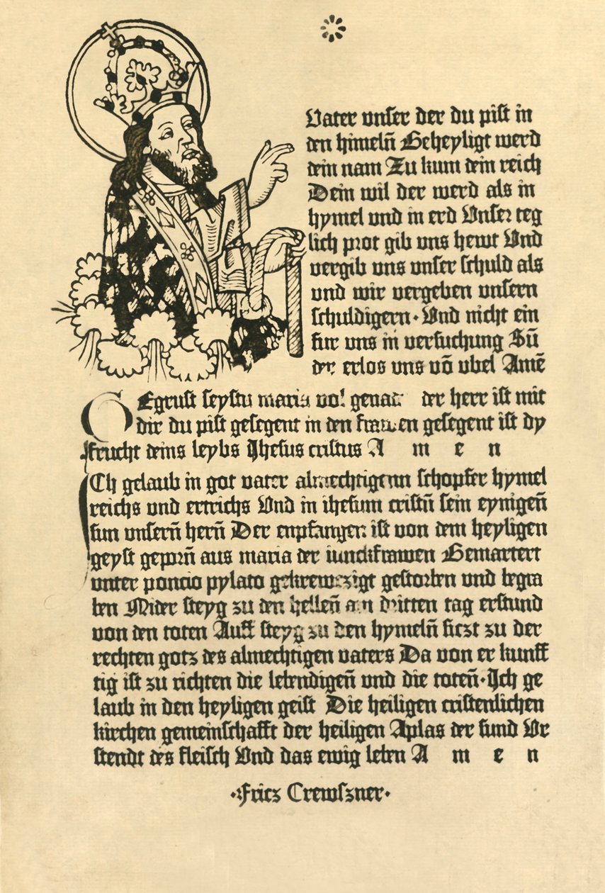 A Mindenható, a Paternosterrel, Ave Maria és Credo németül, 1915. alkotó: Unbekannt