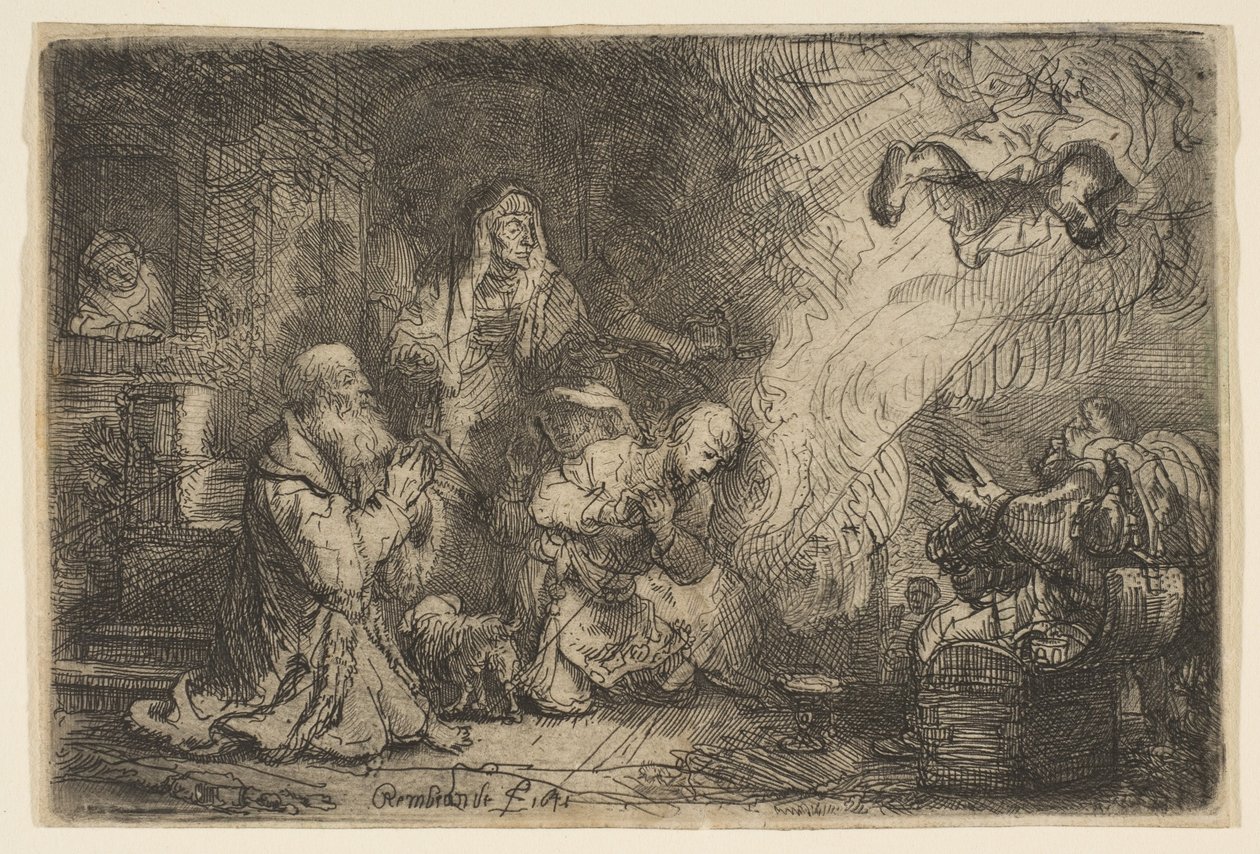 A Tóbiás családból távozó angyal, 1641. alkotó: Unbekannt