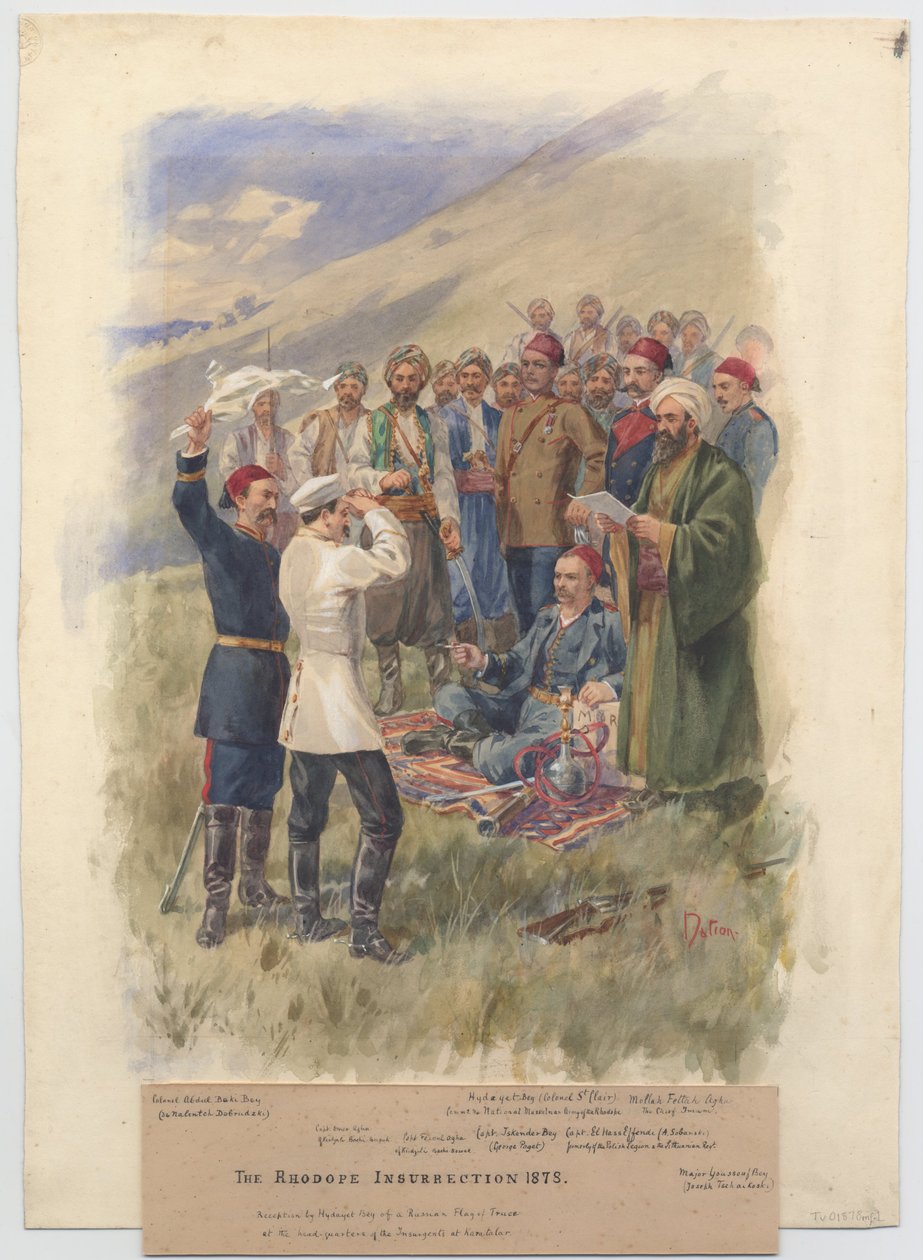 Az 1878-as áprilisi felkelés. Tárgyalások a felkelők főhadiszállásán, 1878 alkotó: Unbekannt